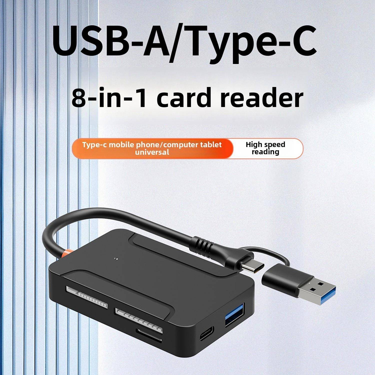 Lecteur de Cartes 8 en 1 USB 3.0 avec OTG SD TF CF MS Type-C YONIS-2