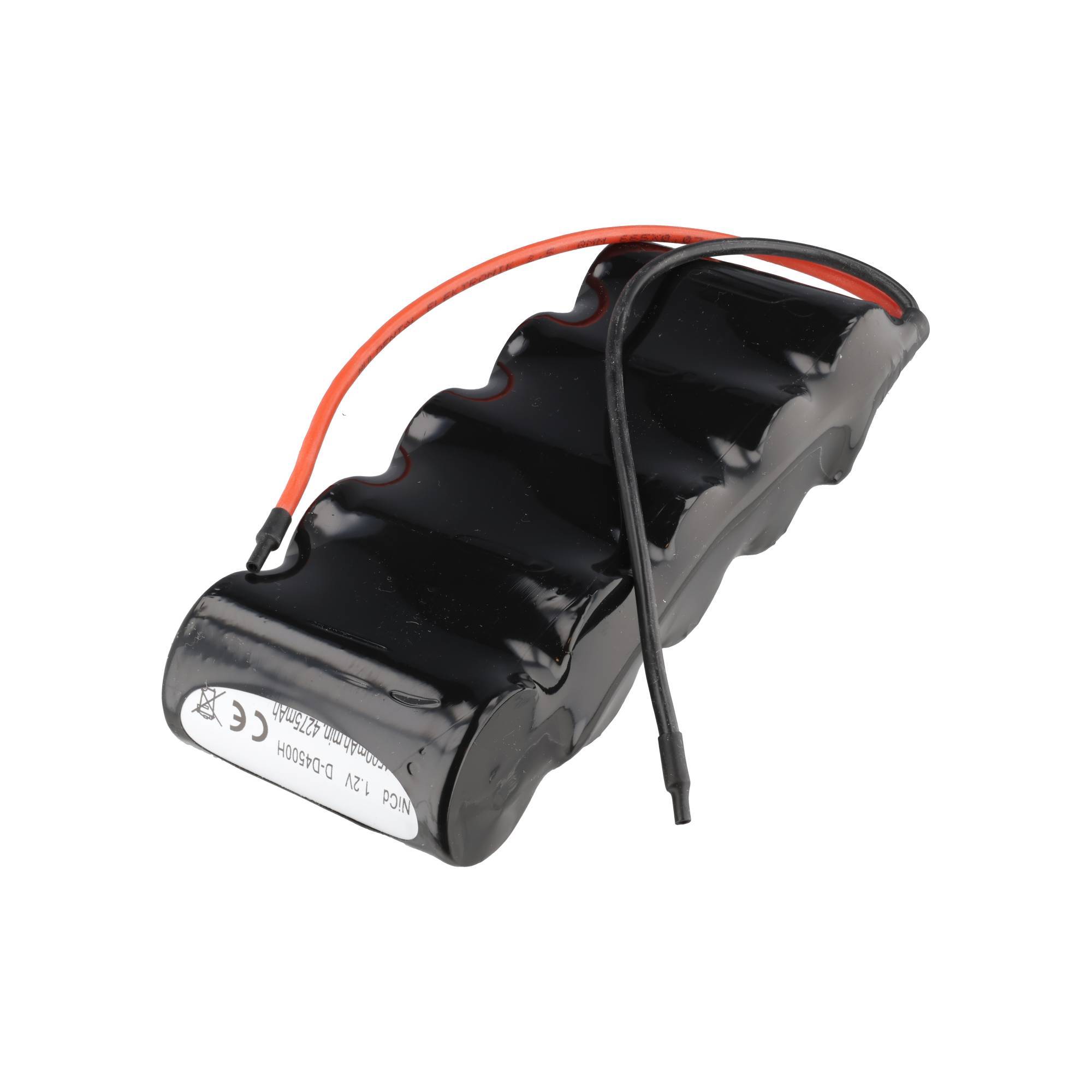 Batterie lumière de secours NiCd 6,0V 4500mAh F1x5 Mono D avec câble de 200mm sur un côté adapté pour batterie 6V-0