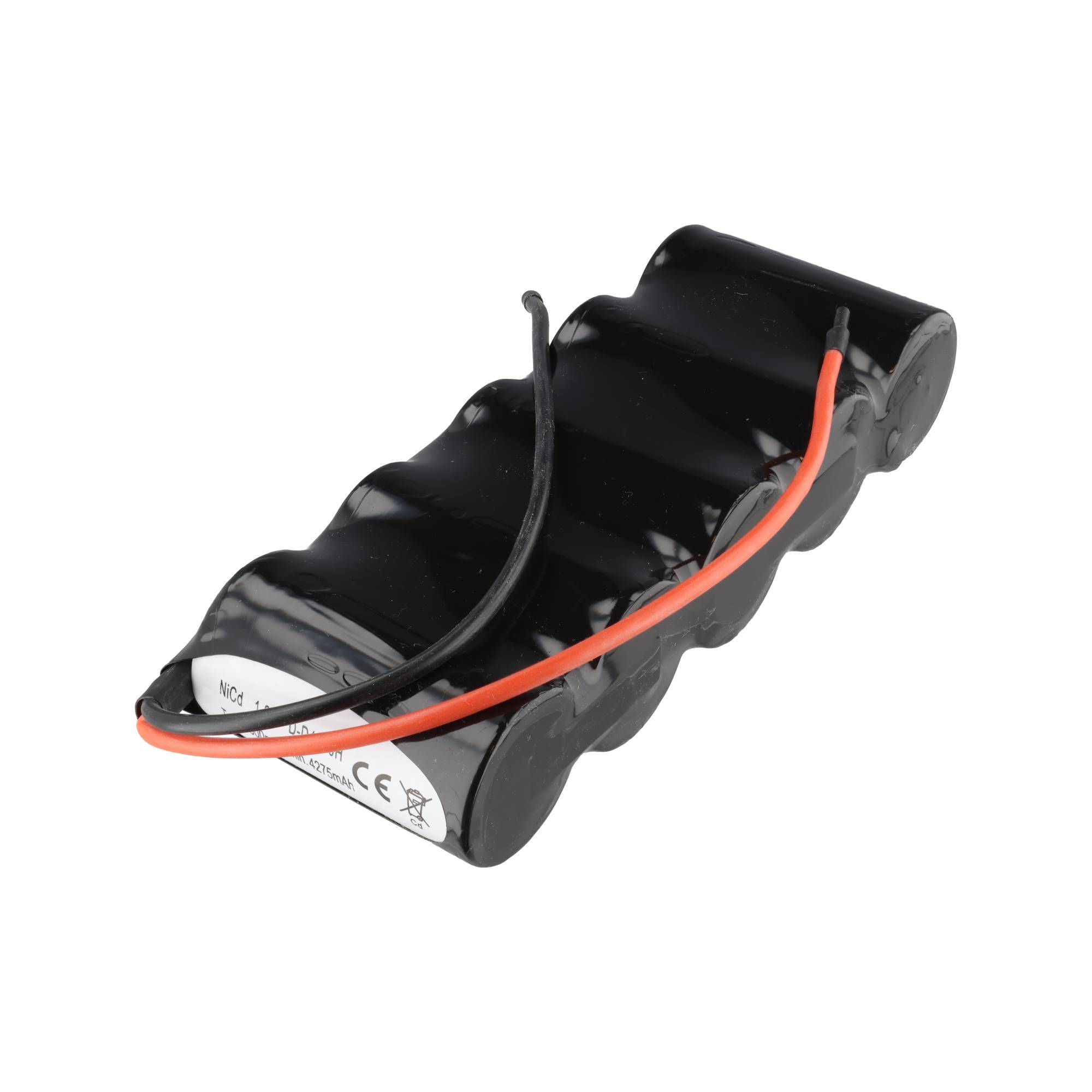 Batterie lumière de secours NiCd 6,0V 4500mAh F1x5 Mono D avec câble de 200mm sur un côté adapté pour batterie 6V-2