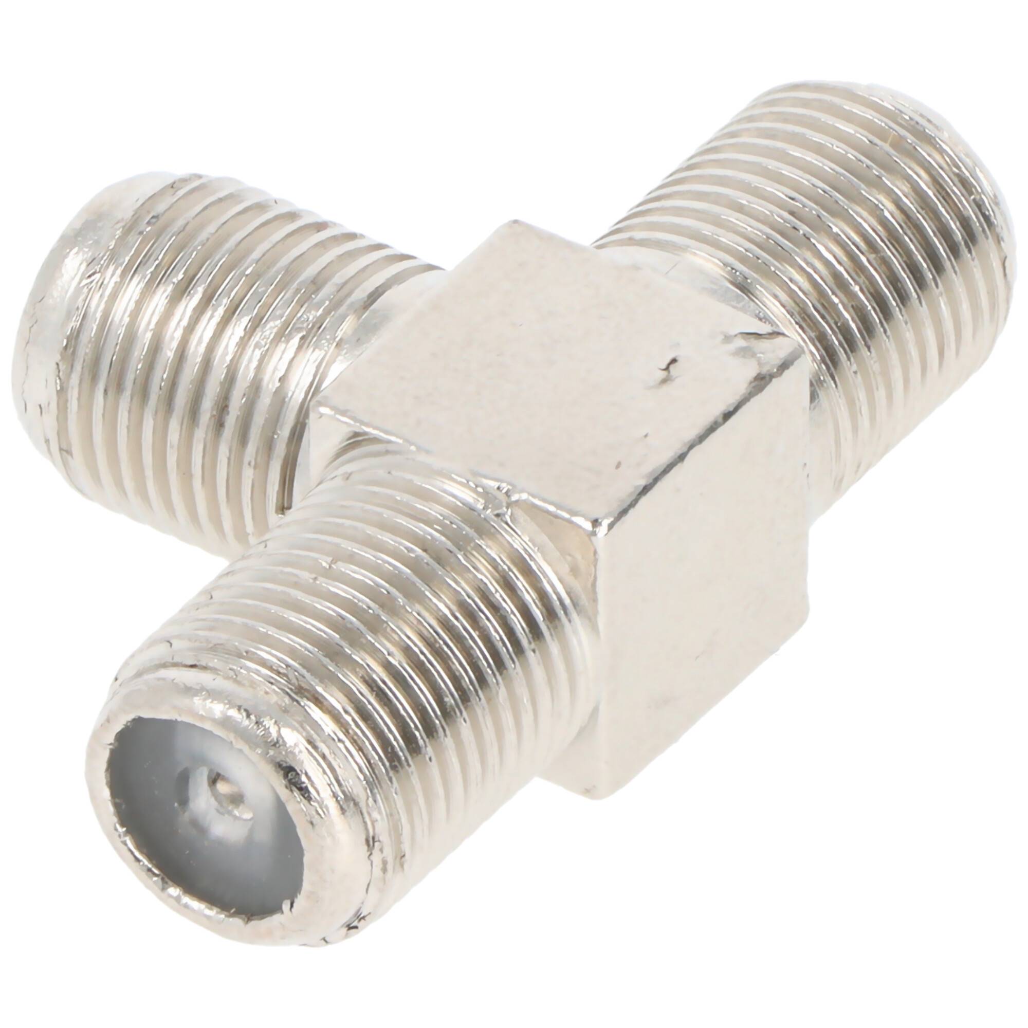 Adaptateur Goobay F, pièce en T : douille F > douille double F - douille d'adaptation en zinc-2