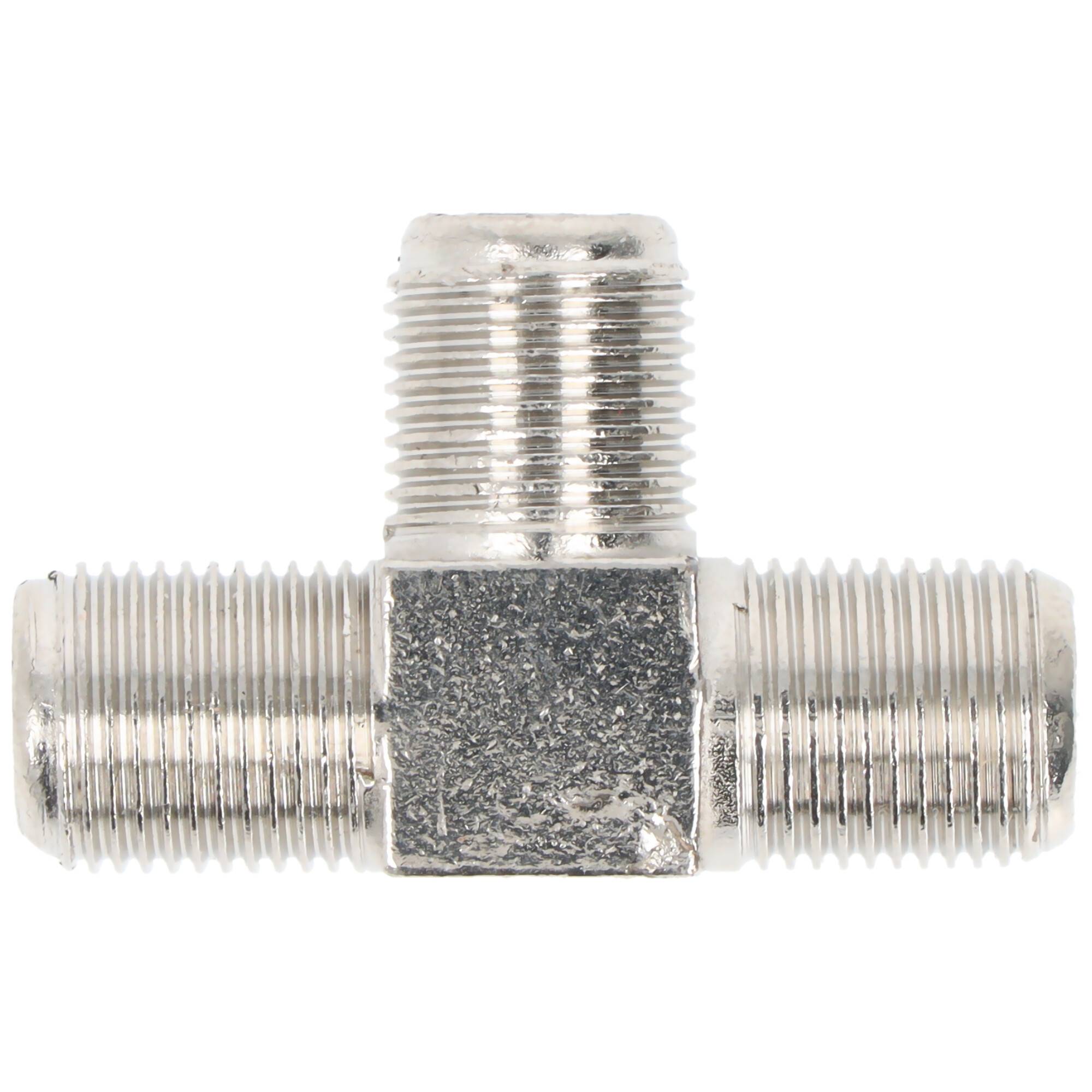 Adaptateur Goobay F, pièce en T : douille F > douille double F - douille d'adaptation en zinc-3