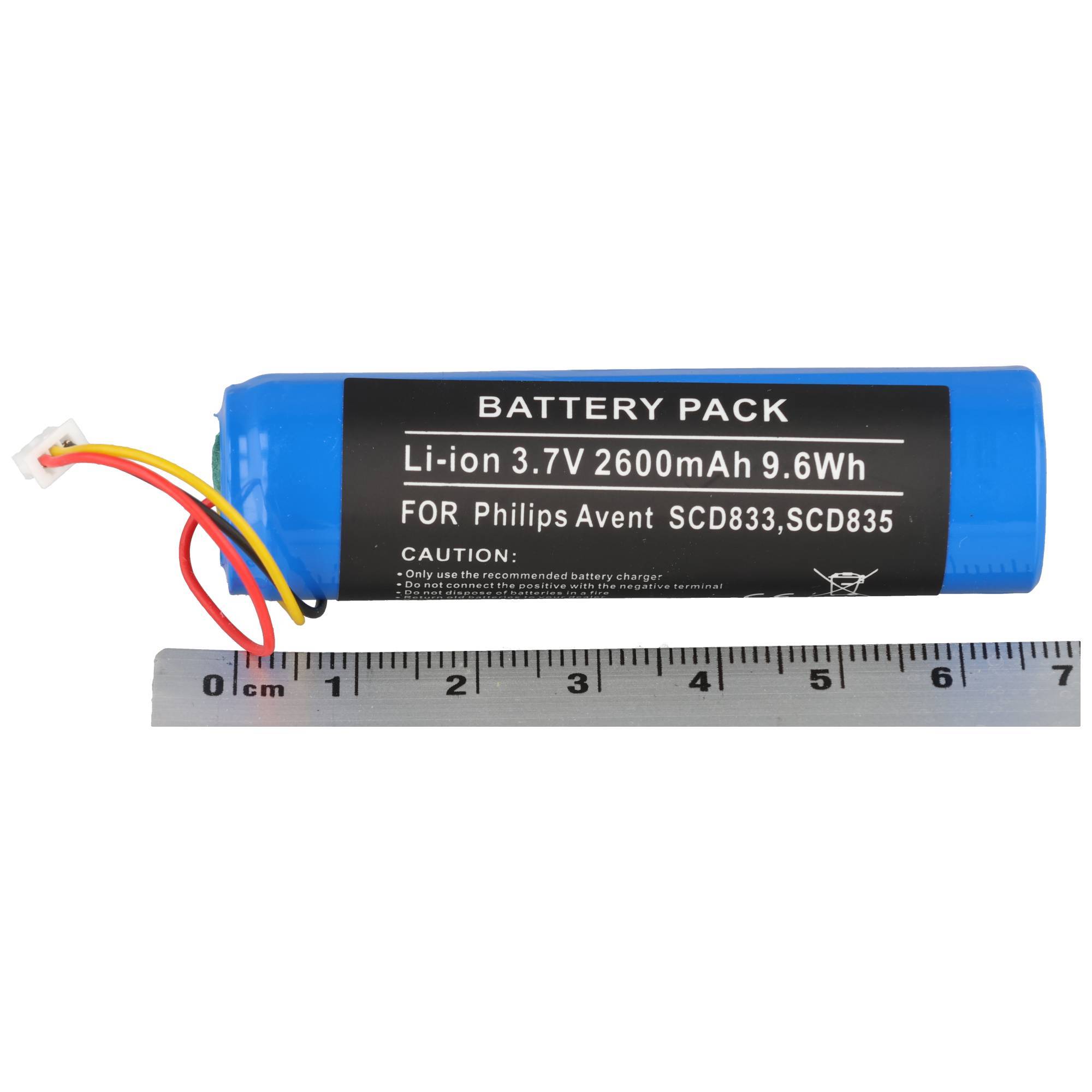 Batterie adaptée pour Philips Avent SCD833, SCD835, Li-ion, 3,7 V, 2600 mAh, 9,6 Wh-3