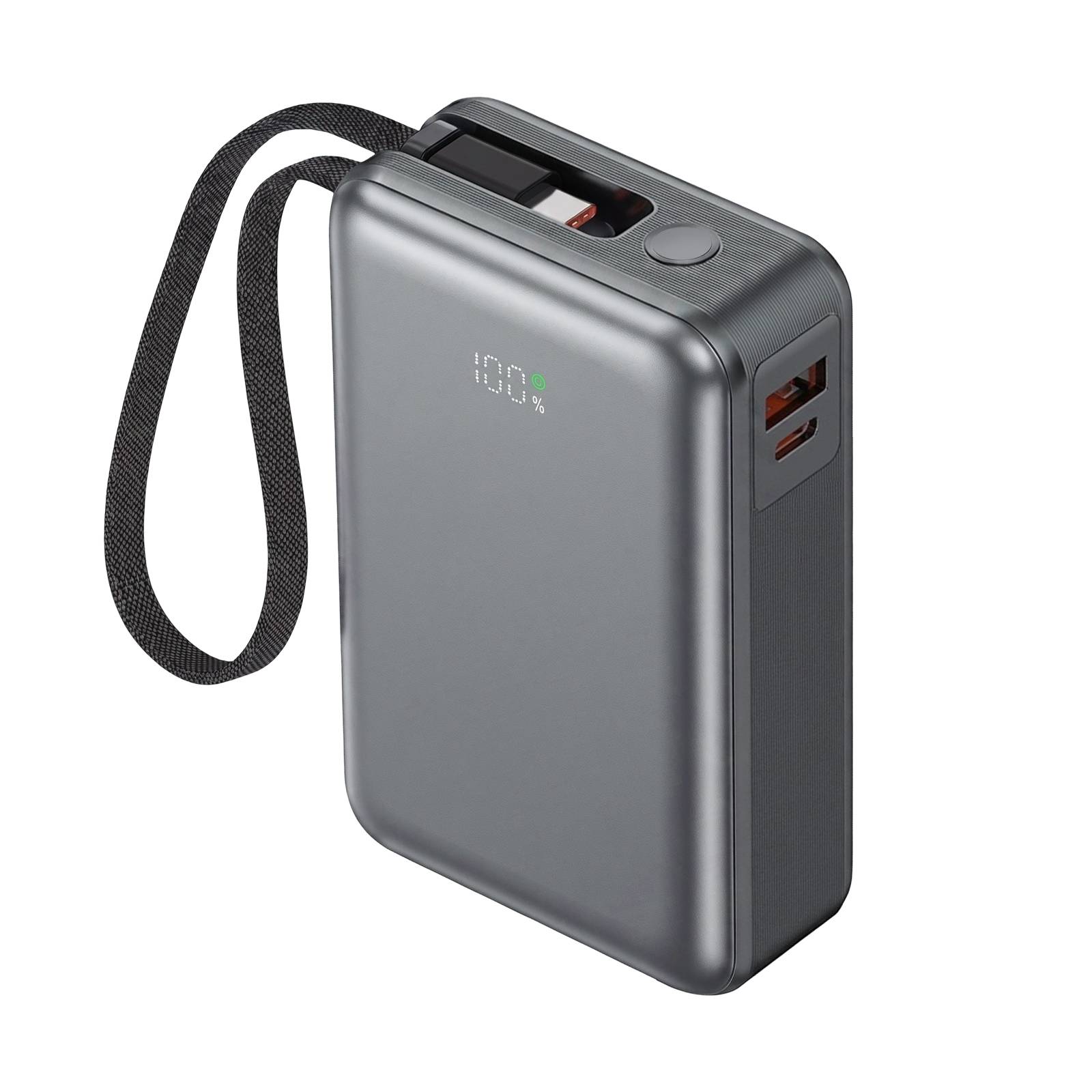 PowerBank 20000mAh 65W Double Port USB avec Câble Dragonne USB-C Intégré-0