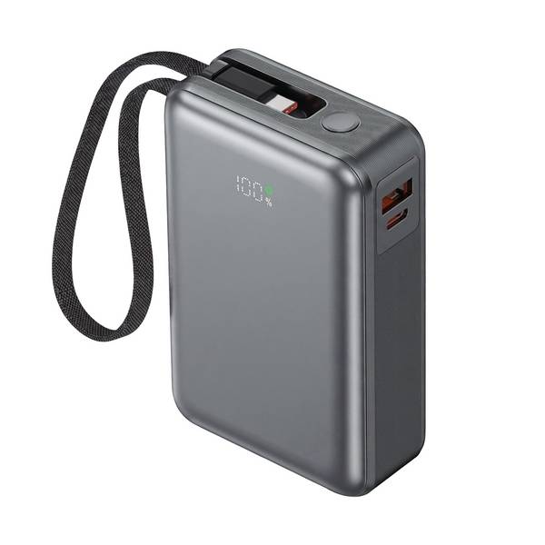 PowerBank 20000mAh 65W Double Port USB avec Câble Dragonne USB-C Intégré