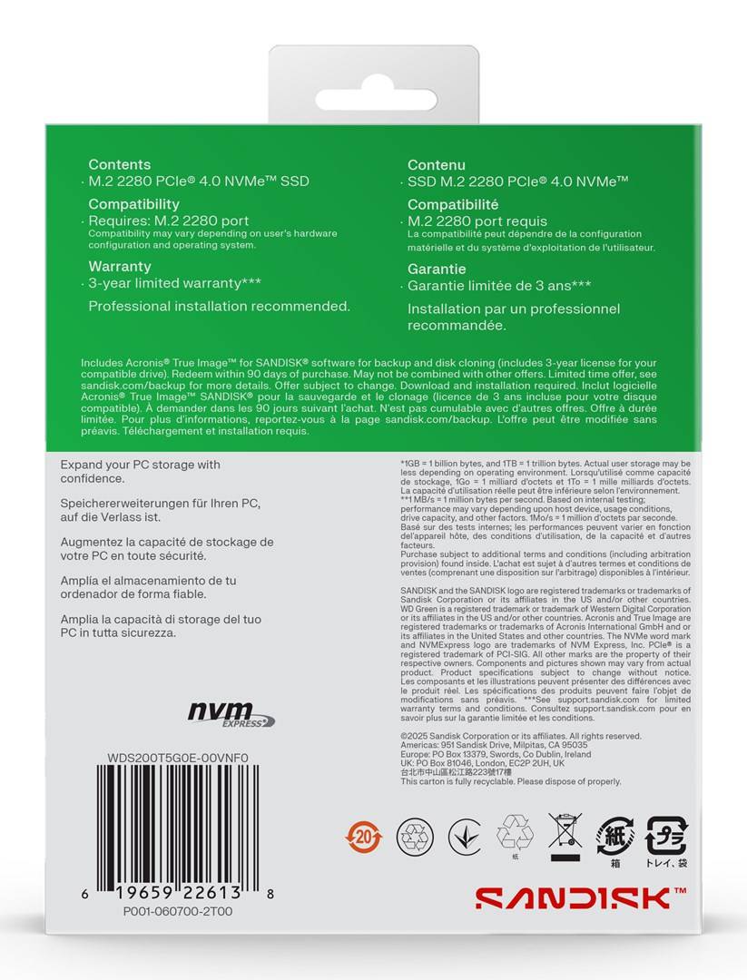 Western Digital SN3000, 2 To, M.2, 5000 Mo/s-4