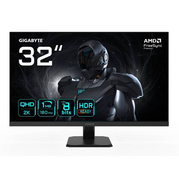 GIGABYTE GS32QA Moniteur de Jeu 32” QHD - 2560 x 1440, 180Hz, 1ms, 300 cd/m², FreeSync Premium, HDR Ready, HDMI 2.0, Dis