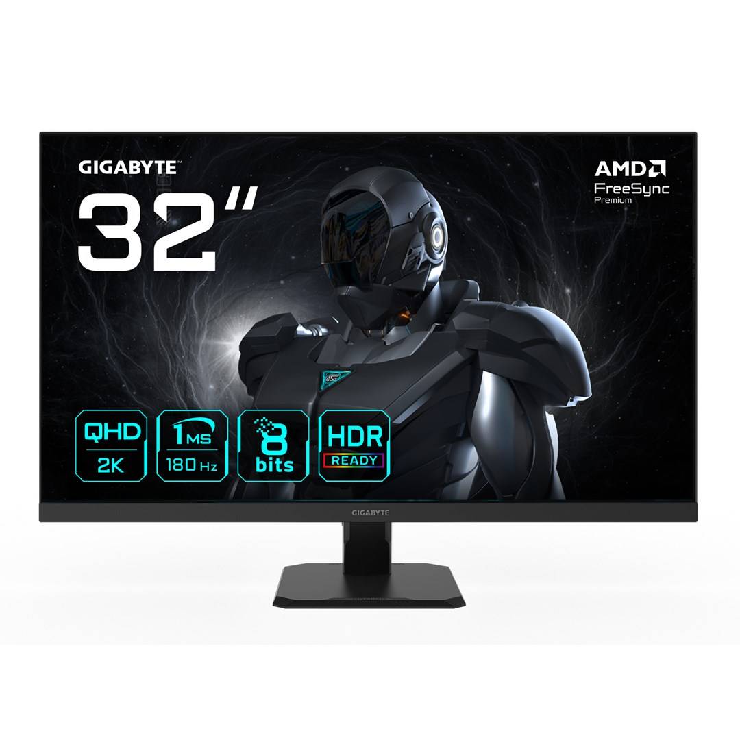 GIGABYTE GS32QA Moniteur de Jeu 32” QHD - 2560 x 1440, 180Hz, 1ms, 300 cd/m², FreeSync Premium, HDR Ready, HDMI 2.0, Dis-0