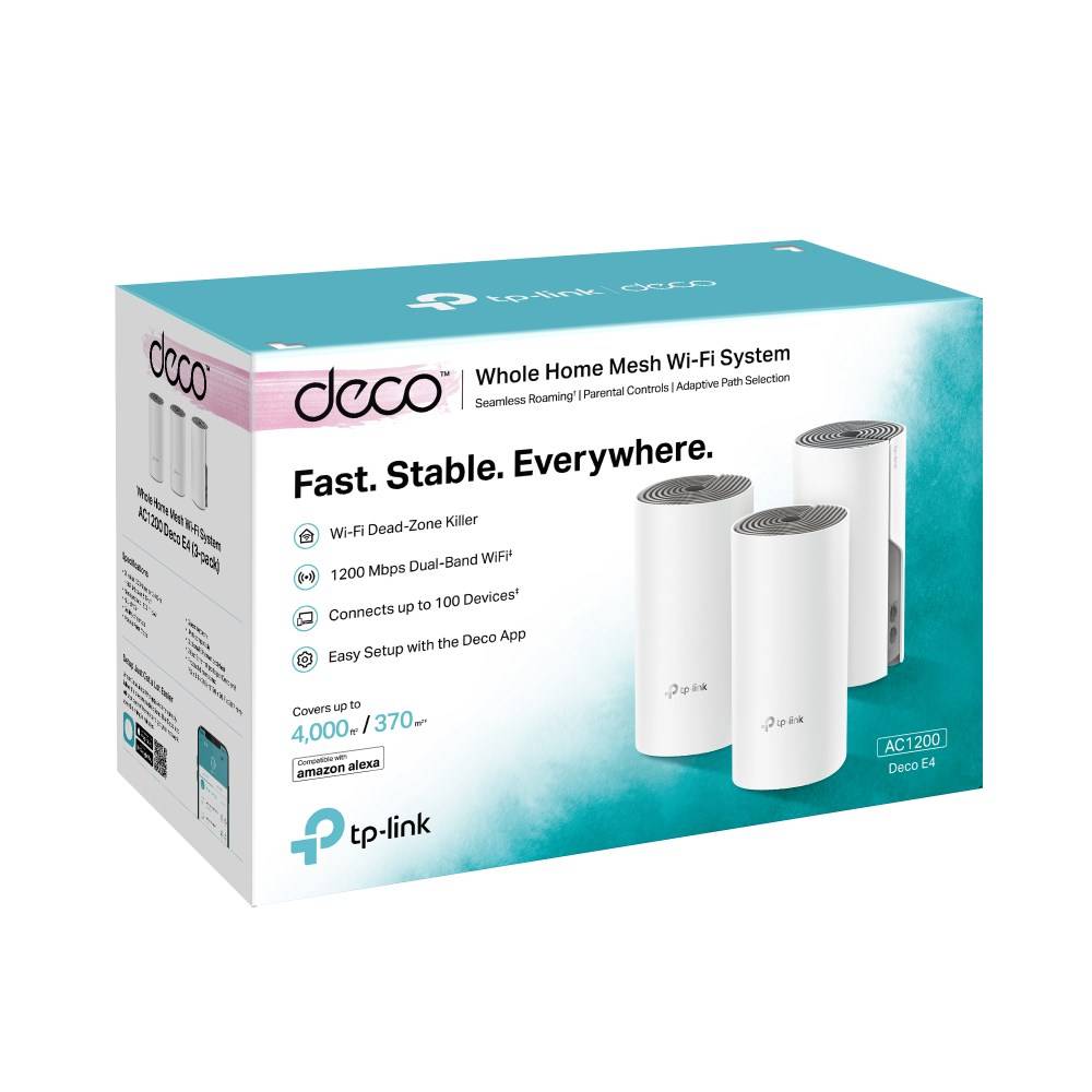TP-LINK AC1200 Whole-Home Mesh Wi-Fi System Qualcomm CPU 867Mops at 5GHz+300Mops at 2.4GHz 2 10/100Mops Ports 2 internal-2