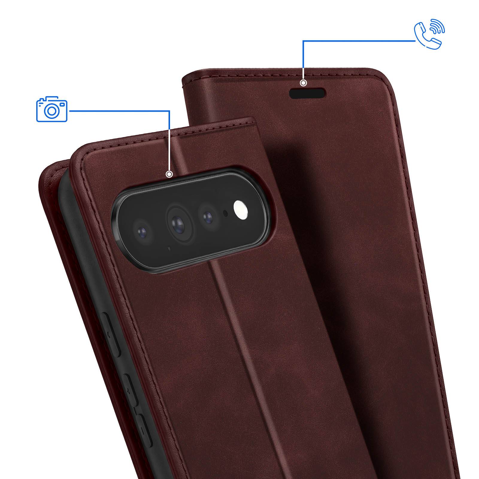 Étui Portefeuille pour Google Pixel 11 Pro XL Effet Daim avec Support-3
