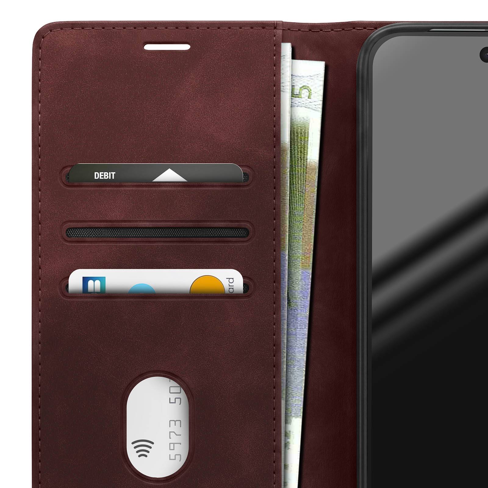 Étui Portefeuille pour Google Pixel 11 Pro XL Effet Daim avec Support-4