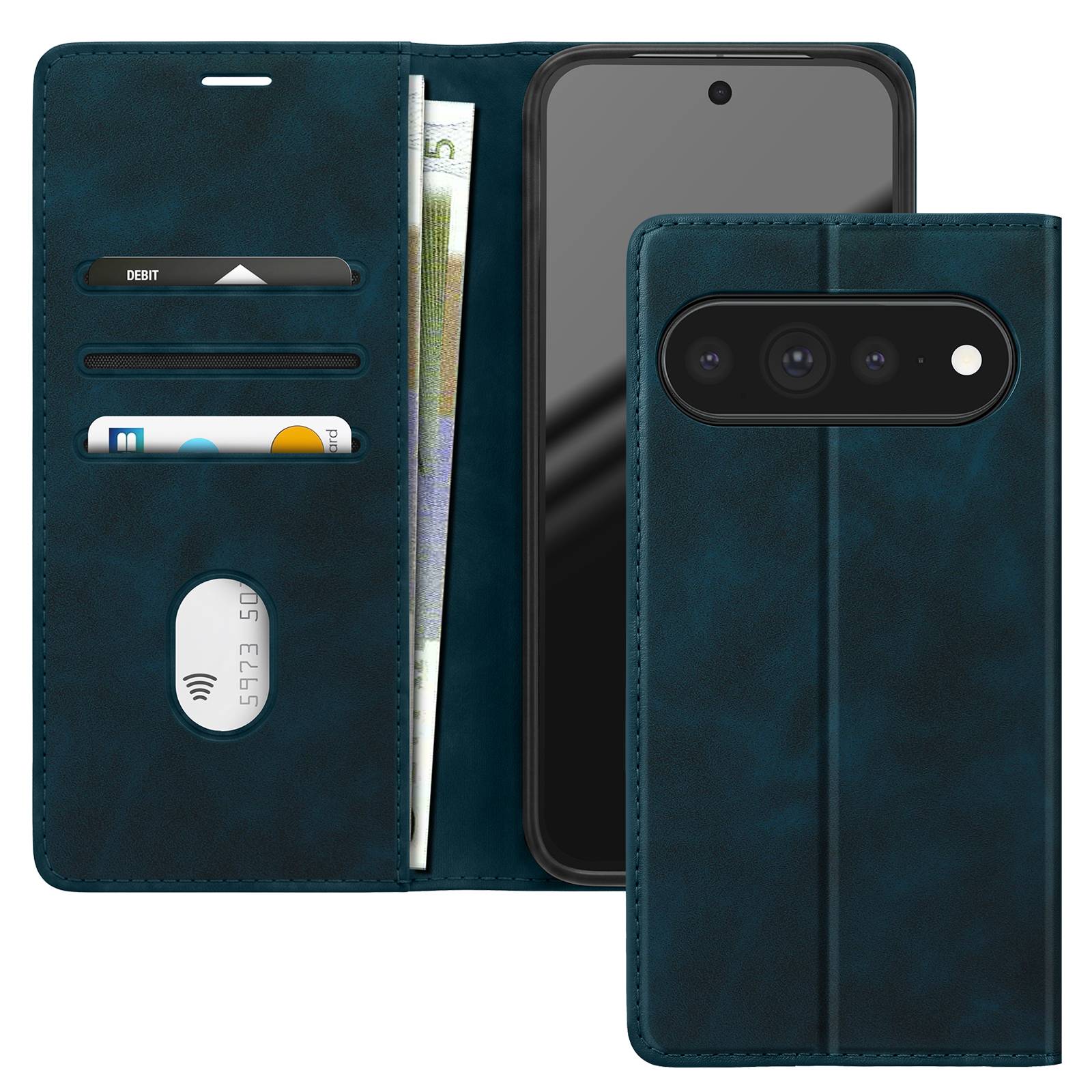 Étui Portefeuille pour Google Pixel 11 Pro XL Effet Daim avec Support-0