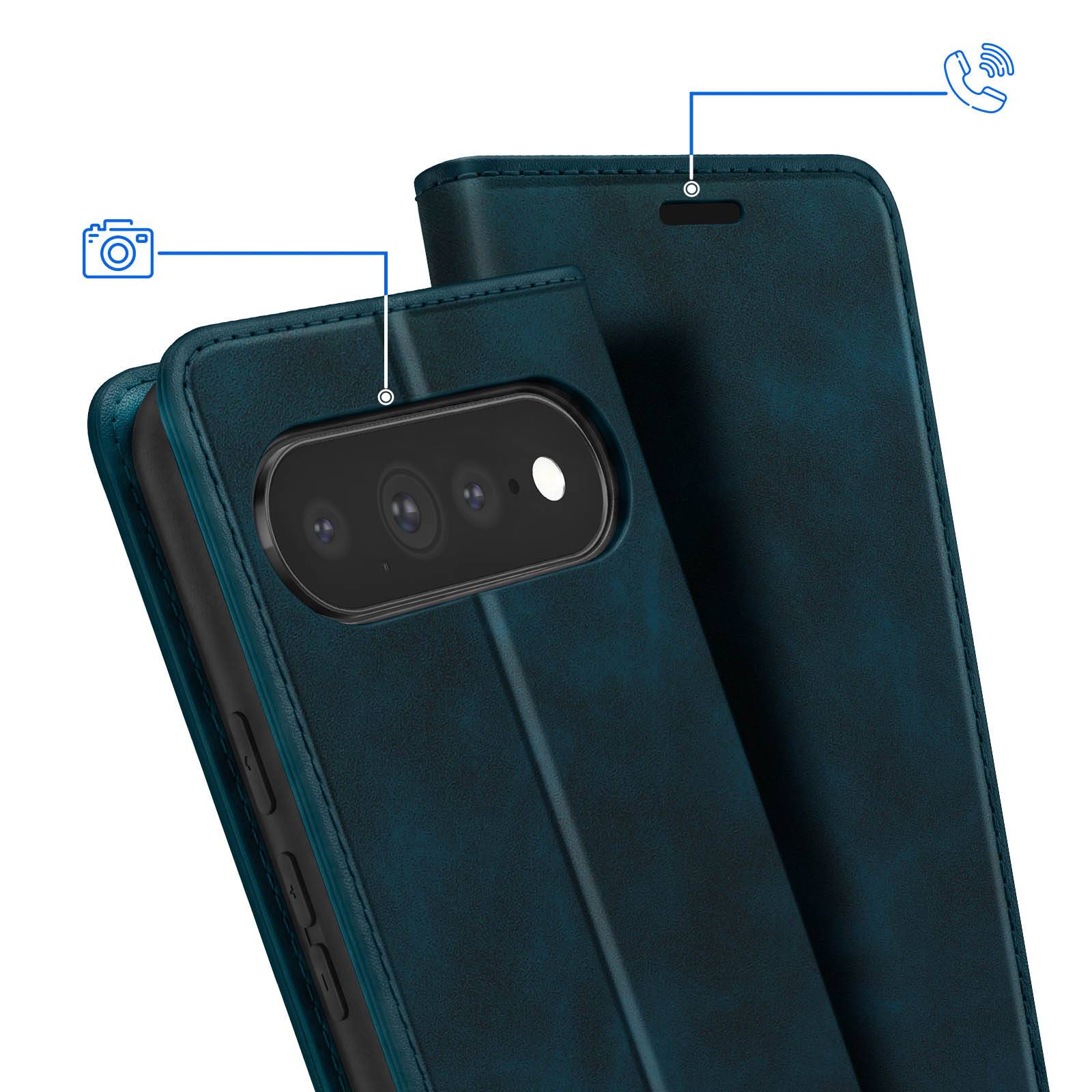 Étui Portefeuille pour Google Pixel 11 Pro XL Effet Daim avec Support-3