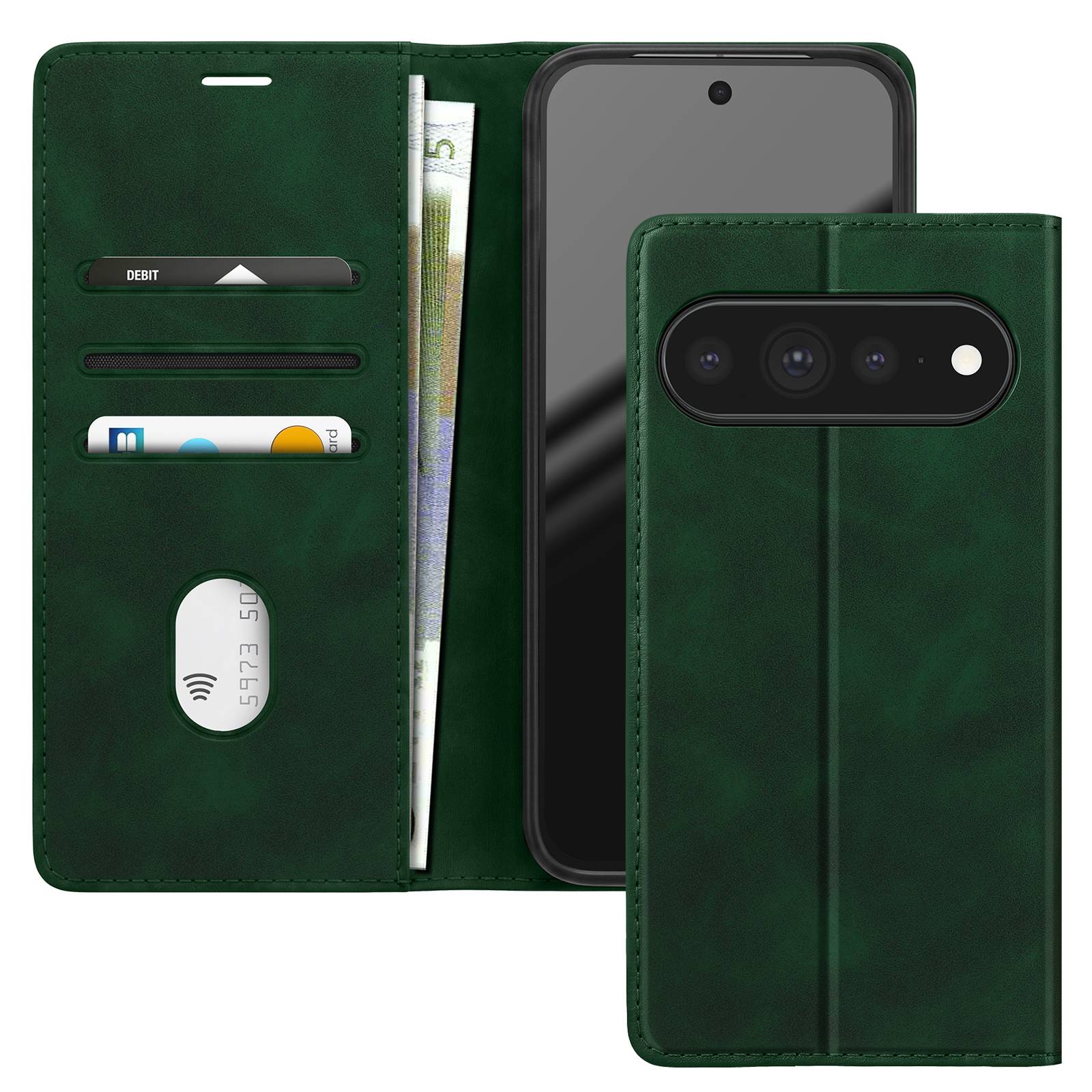 Étui Portefeuille pour Google Pixel 11 Pro XL Effet Daim avec Support-0