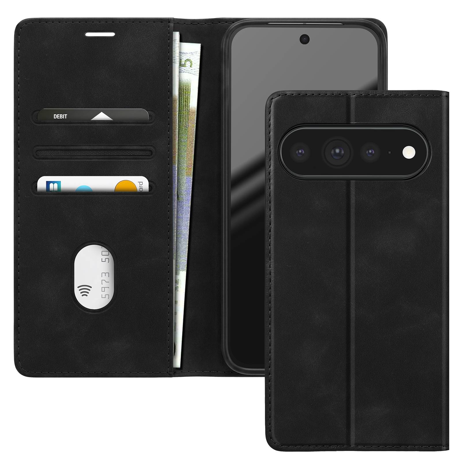 Étui Portefeuille pour Google Pixel 11 Pro XL Effet Daim avec Support-0