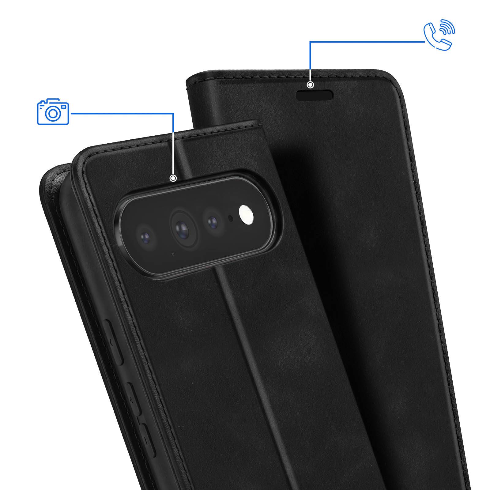 Étui Portefeuille pour Google Pixel 11 Pro XL Effet Daim avec Support-3