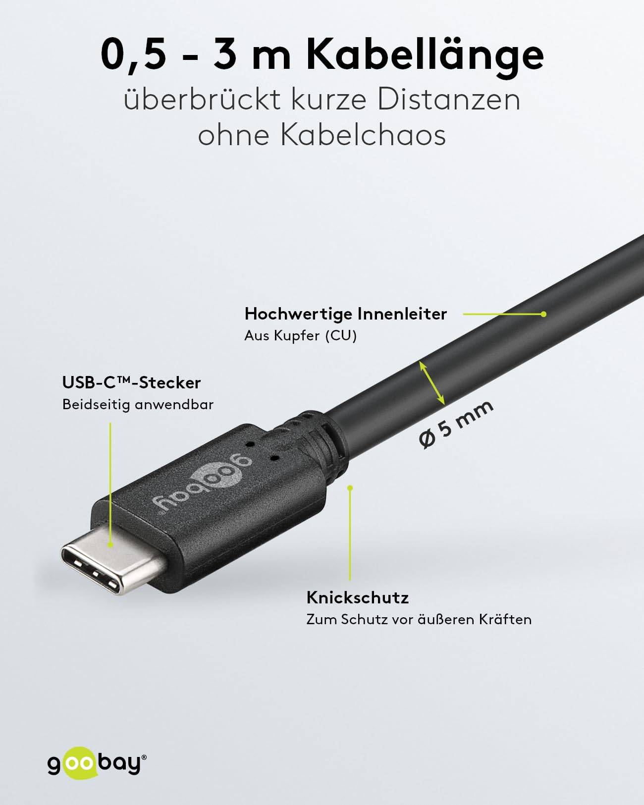 Câble de charge USB-C, câble USB 3.2 Gen 1, câble de charge USB-C vers USB-C, 60 W, noir 1 m-2