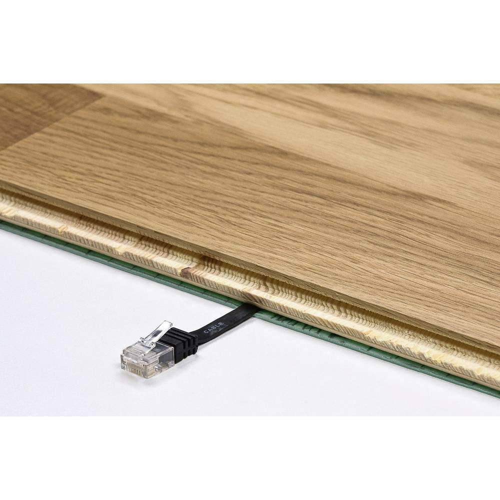 Câble patch plat Goobay CAT 6, U/UTP, blanc 15 m-1