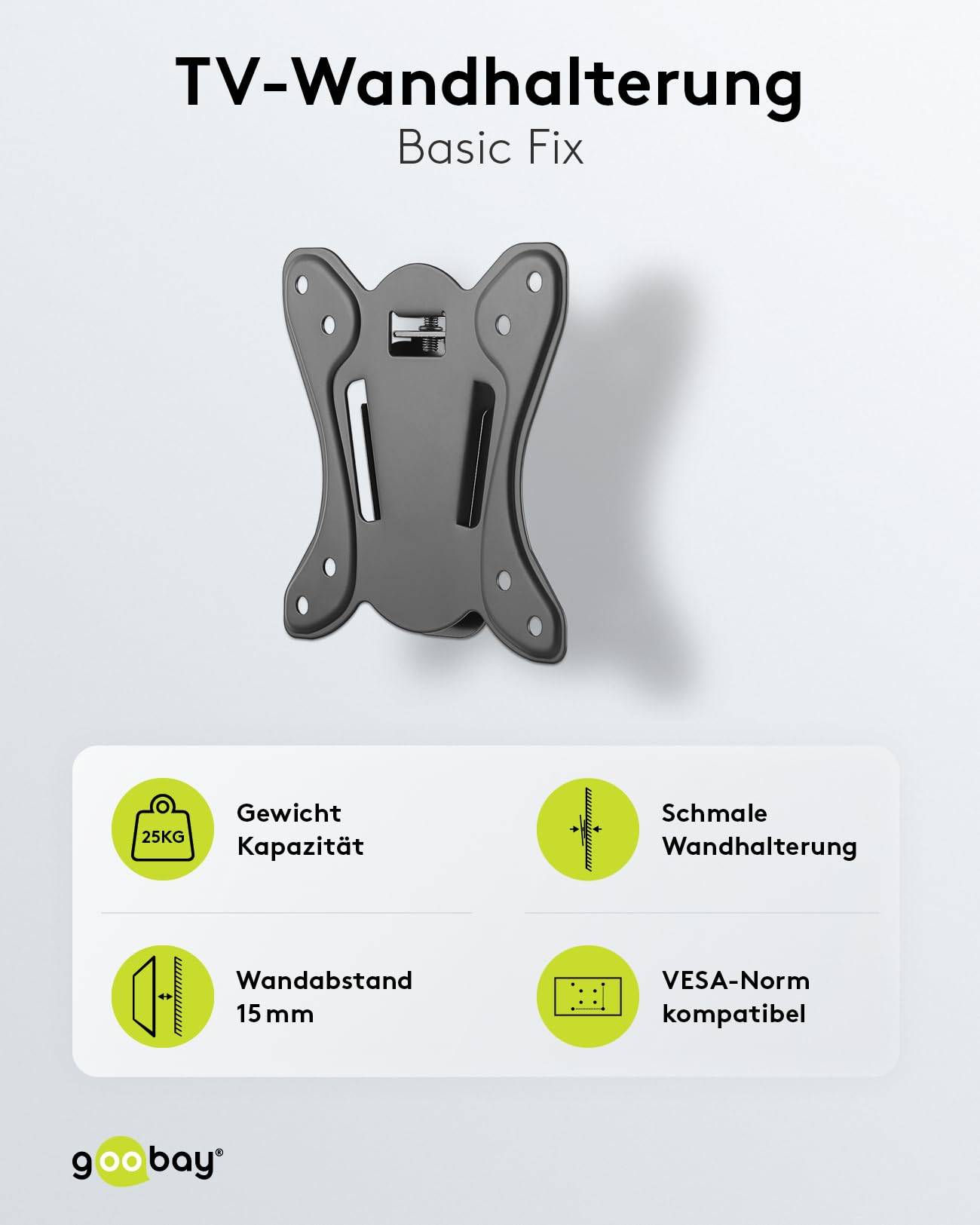 Support mural TV Goobay Basic Fix (taille S) - support pour téléviseurs et moniteurs entre 23 et 42 pouces (58-107...-1