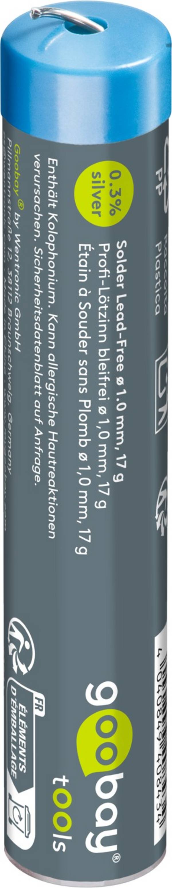 Goobay LZ 1.0mm 017g - bleifrei - Essential Étain à souder tige Sn99,3Cu0,7  17 g 1 mm