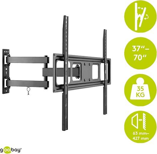 Support TV mural Goobay Basic FULLMOTION (L) - support pour téléviseurs de 37 à 70 pouces (94-178 cm), entièrement...-0