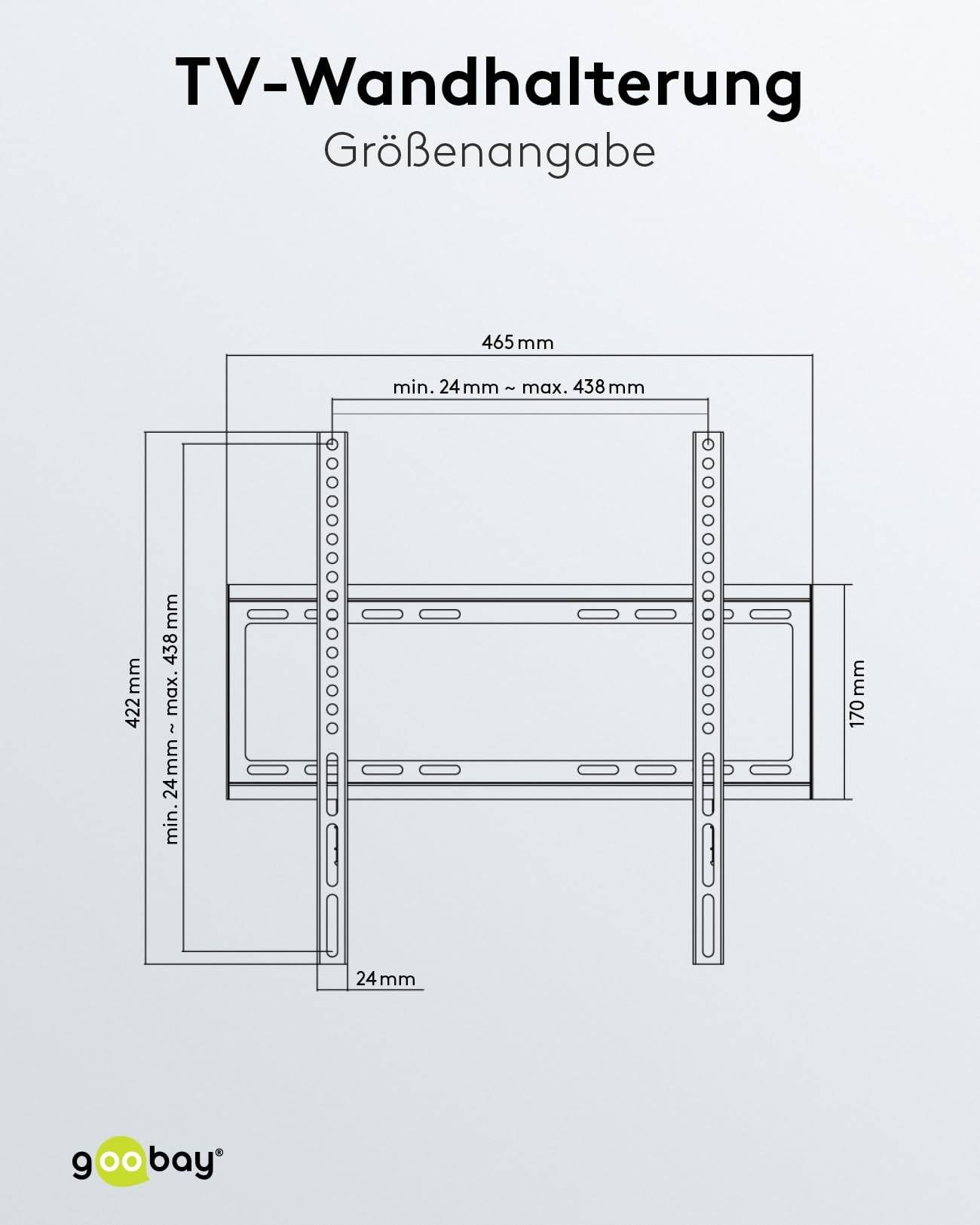 Support mural TV Goobay Basic FIXE (M) - support pour téléviseurs de 32 à 55 pouces (81-140 cm) jusqu'à 35 kg-2