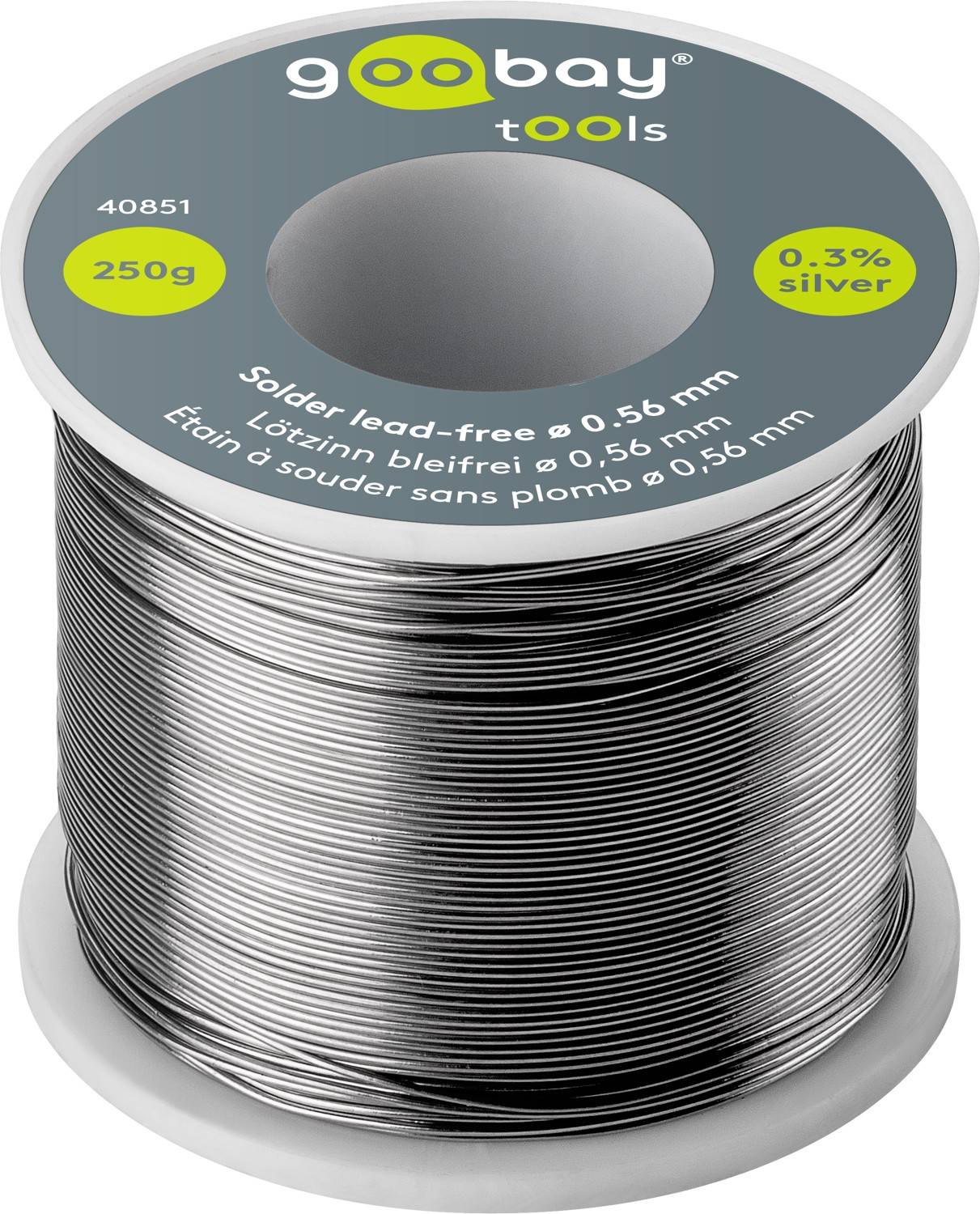 Goobay LZ 0.56mm 250g - bleifrei - Essential Étain à souder bobine Sn99,3Cu0,7 250 g 0.56 mm-0