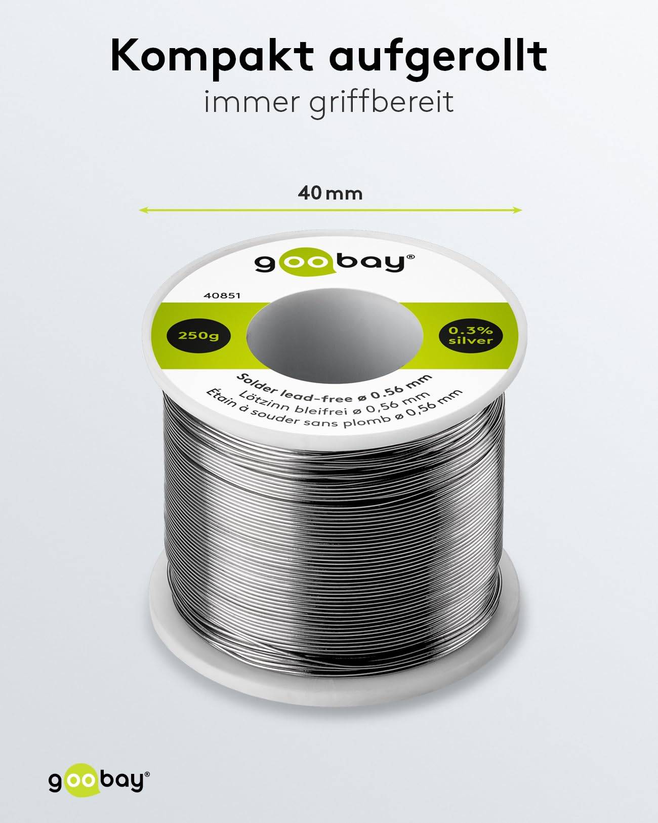 Goobay LZ 0.56mm 250g - bleifrei - Essential Étain à souder bobine Sn99,3Cu0,7 250 g 0.56 mm-3