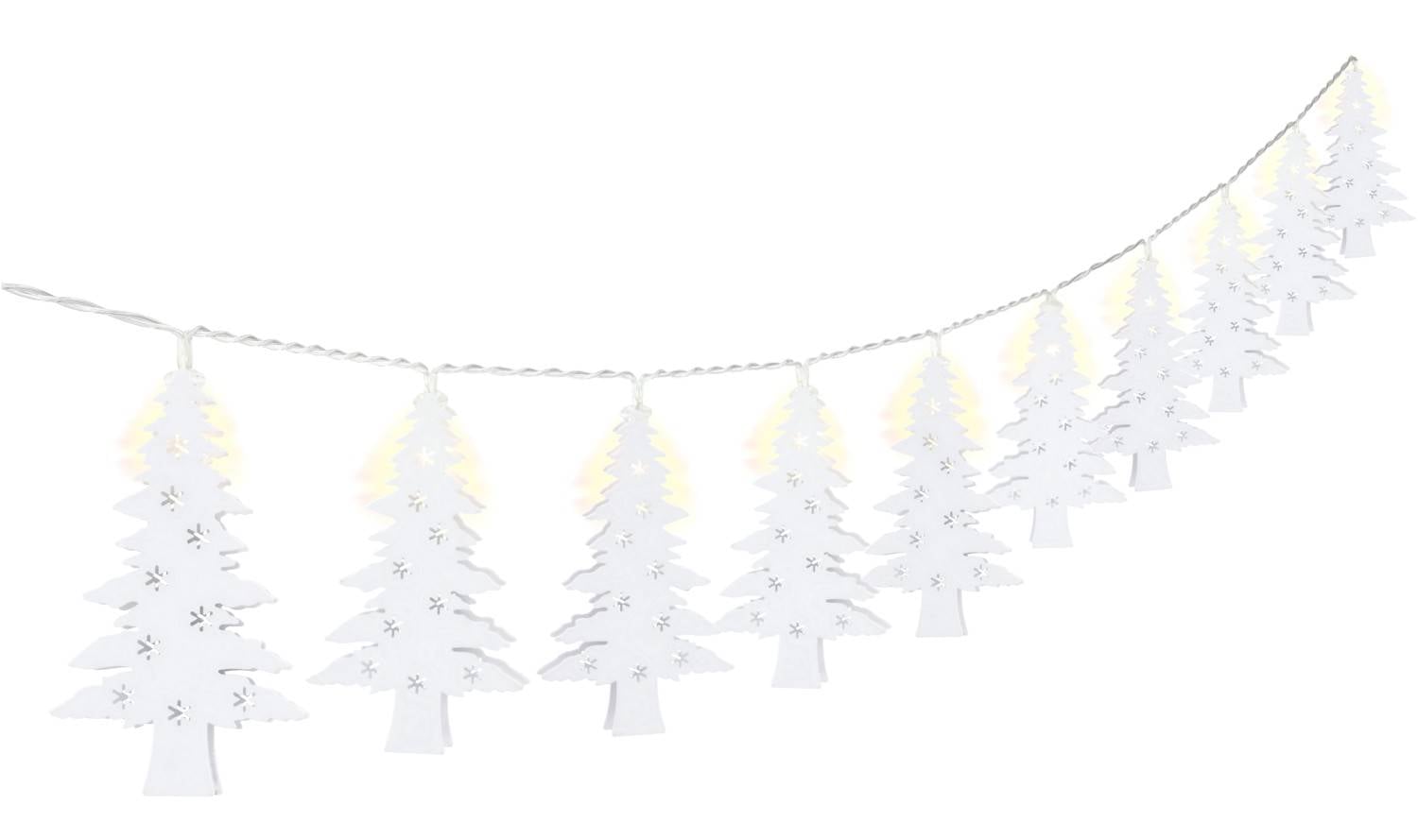 Chaîne lumineuse LED Goobay 10 "Sapin de Noël" - avec fonction minuterie, blanc chaud (3000 K), à piles-0