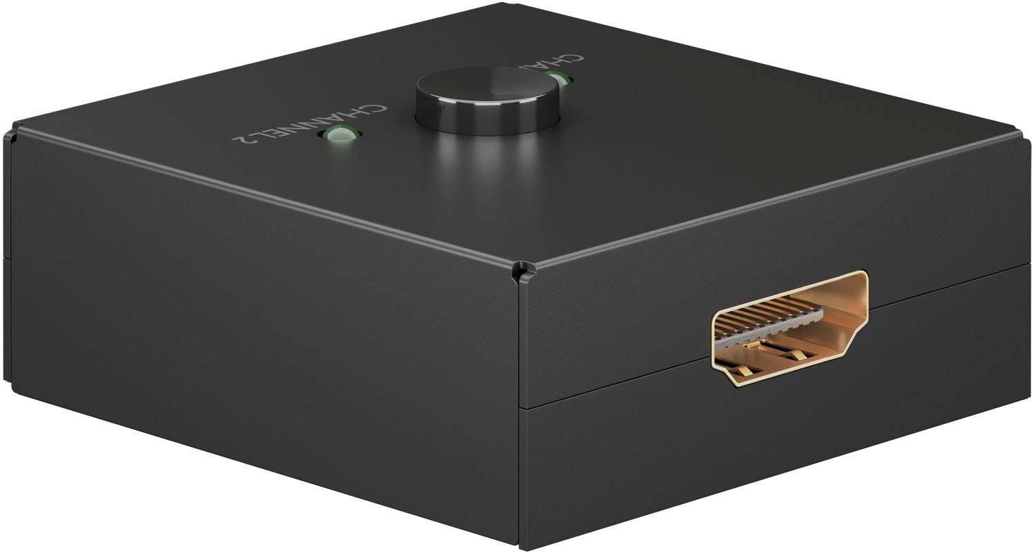 Goobay Manual HDMI™ switch box 2 to 1 (4K @ 30 Hz) - pour basculer entre 2x appareils HDMI™ connectés à 1x écran HDMI™