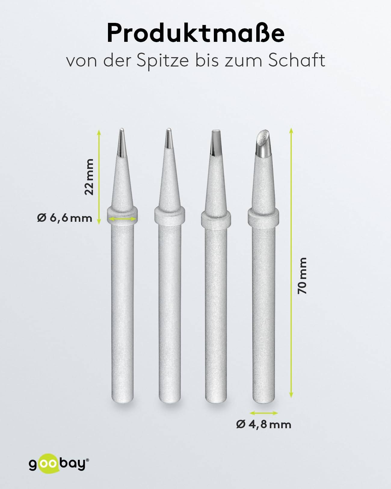 Kit de pannes à souder de rechange Goobay pour station de soudage AP 2, 4 versions différentes - pannes à souder de...-2