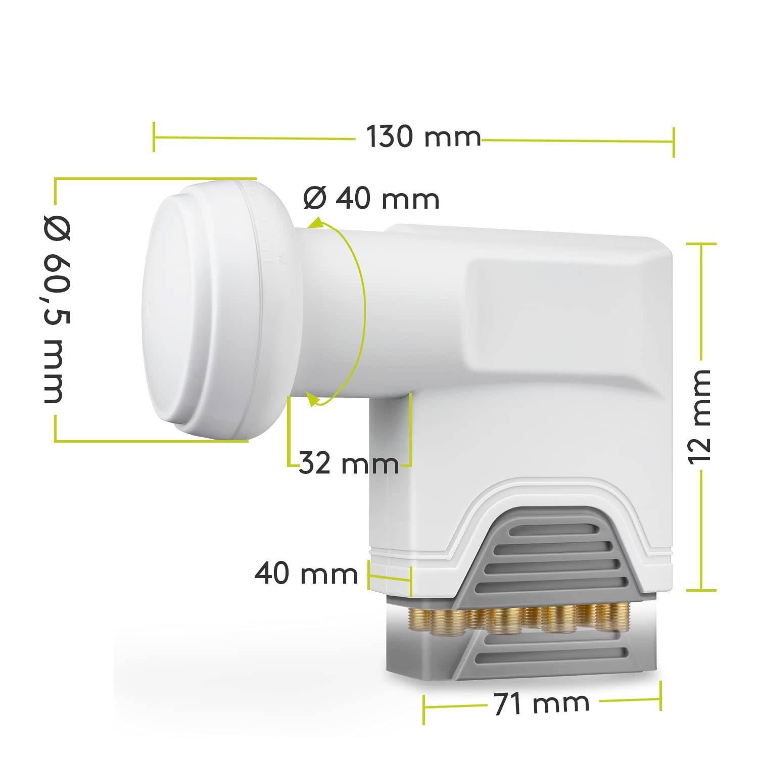 Universal Octo LNB numérique SAT-LNB (DVB-S2) pour 8 participants (réception 4K / UHD / HDTV / 3D)-2