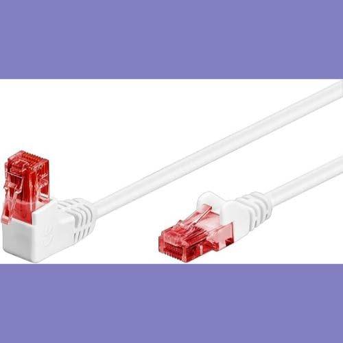 Câble patch Goobay CAT 6 1x coudé 90°, U/UTP, blanc 3 m-1
