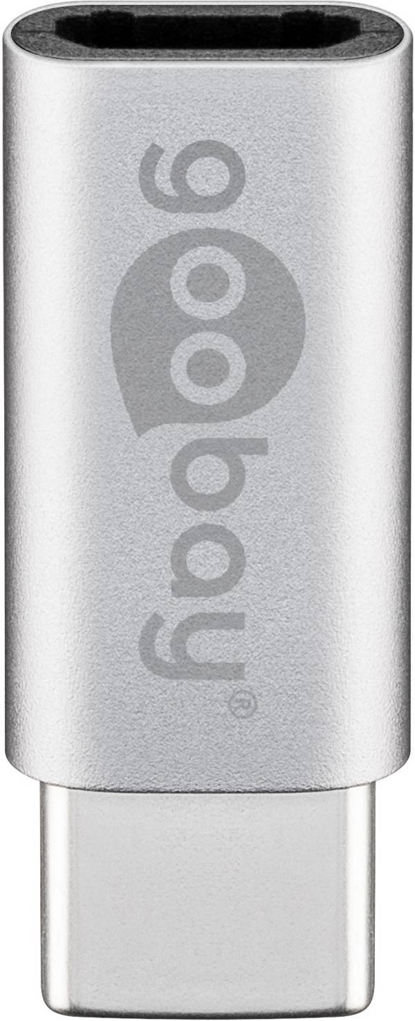 Adaptateur Goobay USB-C™ vers USB 2.0 Micro-B, argent - Fiche USB-C™ > Prise micro USB 2.0 (type B)