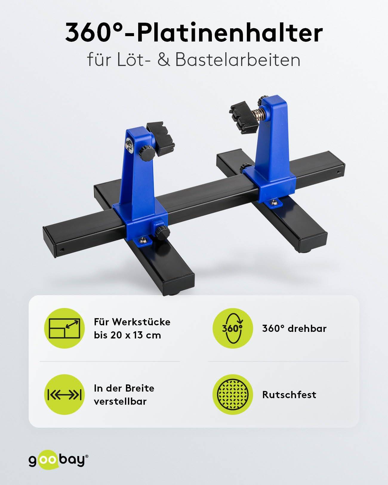 Support de carte Goobay / support de soudure / rotation de carte de circuit imprimé à 360° - pour objets jusqu'à 20...-1