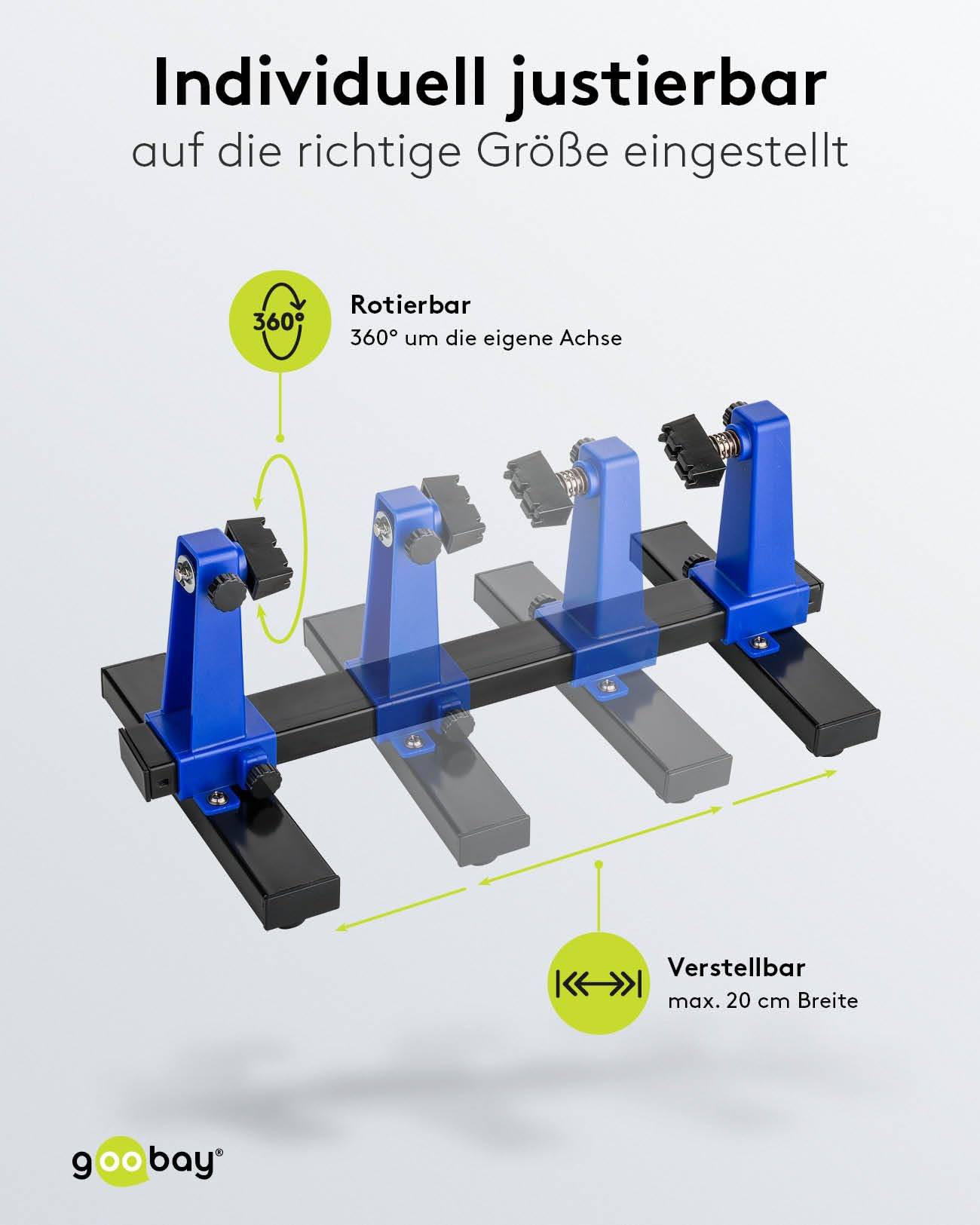 Support de carte Goobay / support de soudure / rotation de carte de circuit imprimé à 360° - pour objets jusqu'à 20...-3