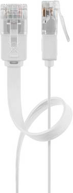 Câble patch plat Goobay CAT 6, U/UTP, blanc 7 m