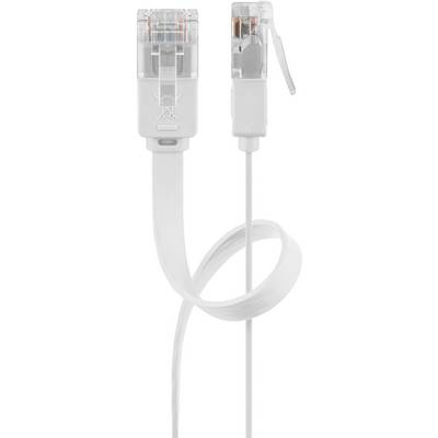 Câble patch plat Goobay CAT 6, U/UTP, blanc 15 m-0