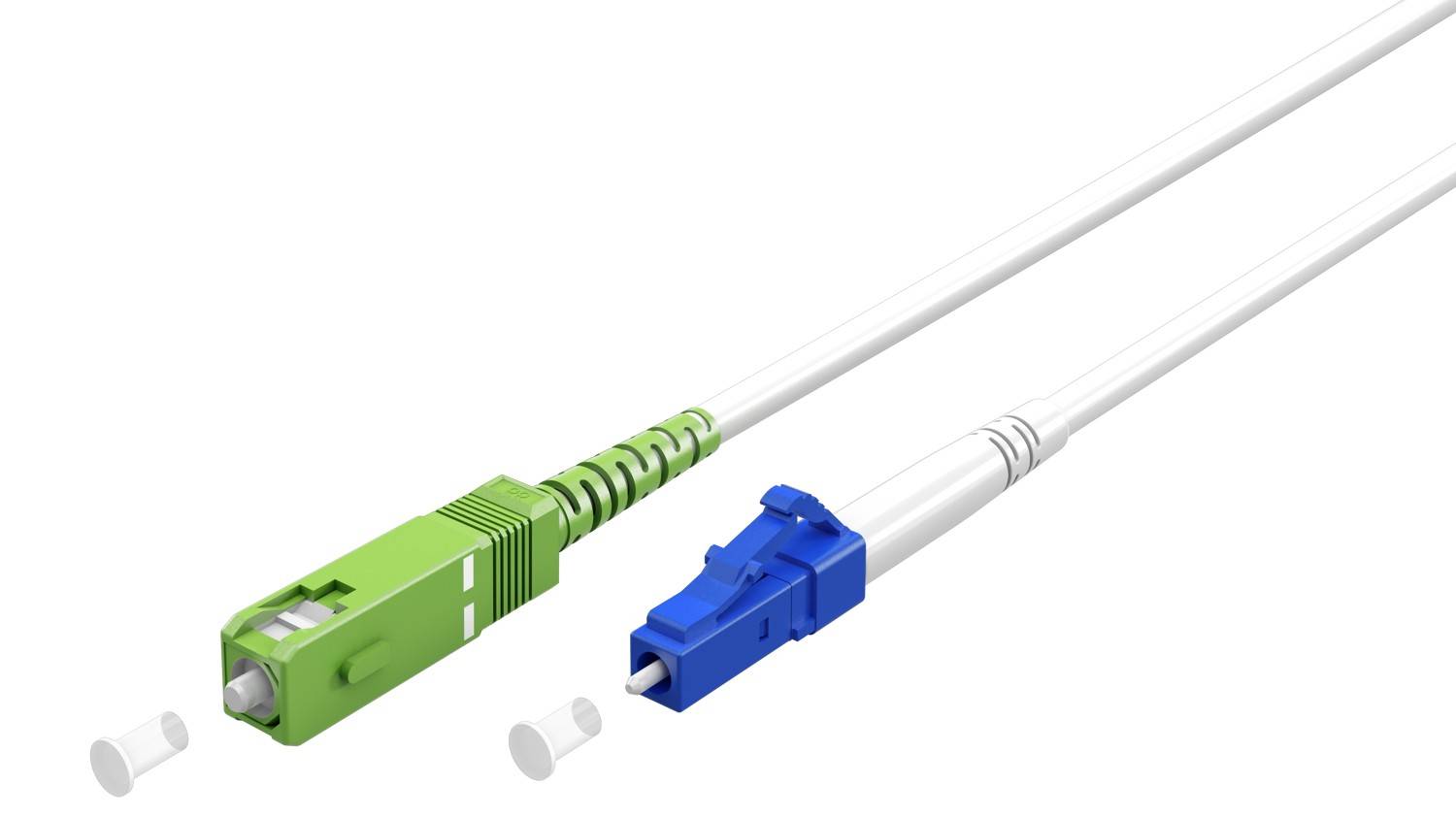 Câble à fibre optique Goobay (FTTH), monomode (OS2) blanc, (simplex) 30 m-0
