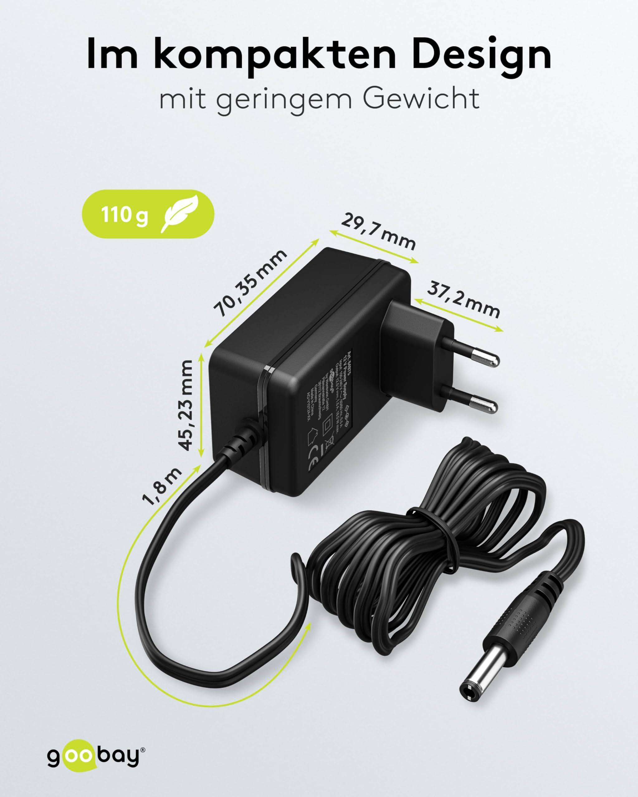Bloc d'alimentation Goobay 12 V (18 W / 1,5 A) - avec fiche CC 5,5 mm x 2,5 mm-2