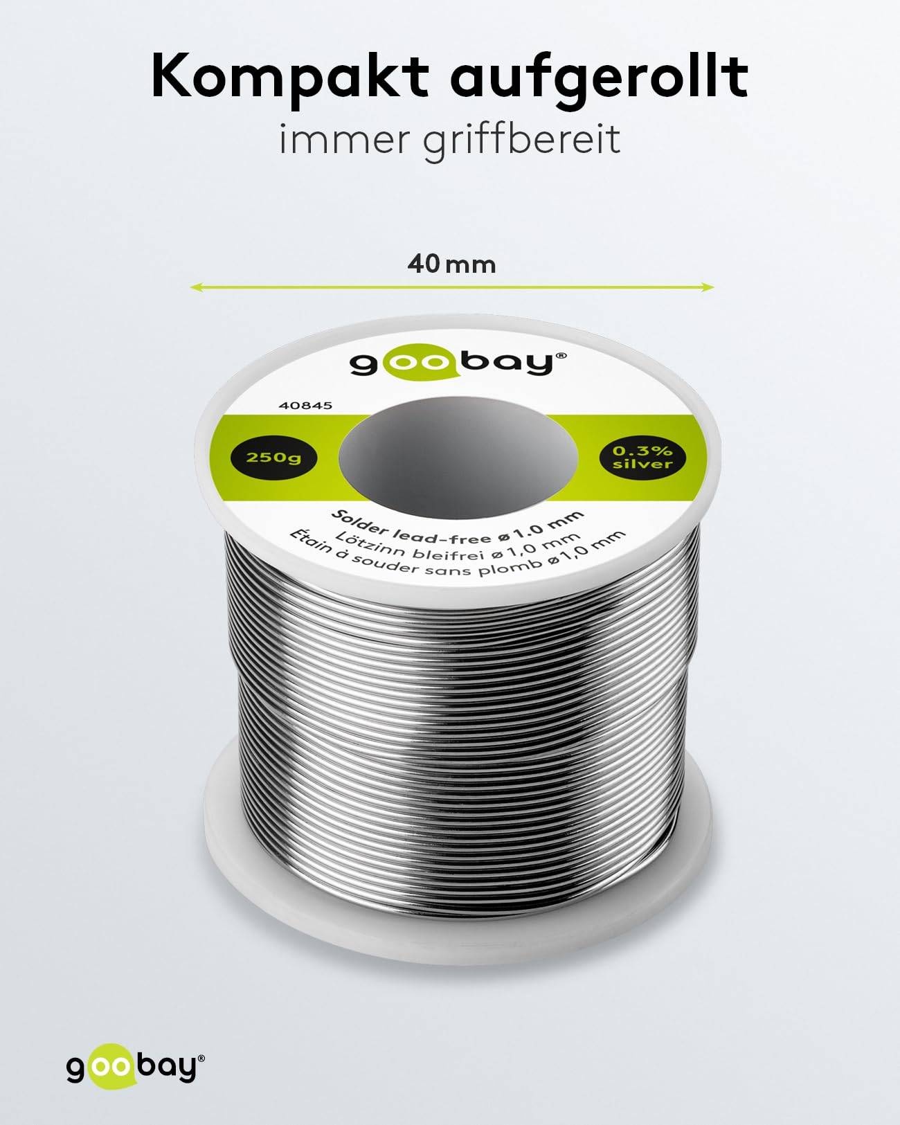 Goobay LZ 1.0mm 250g - bleifrei - Essential Étain à souder bobine Sn99,3Cu0,7 250 g 1 mm-3