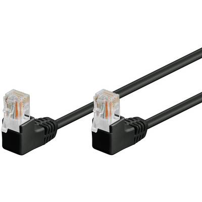 Câble patch Goobay CAT 5e 2x coudé à 90°, U/UTP, noir 3 m-0