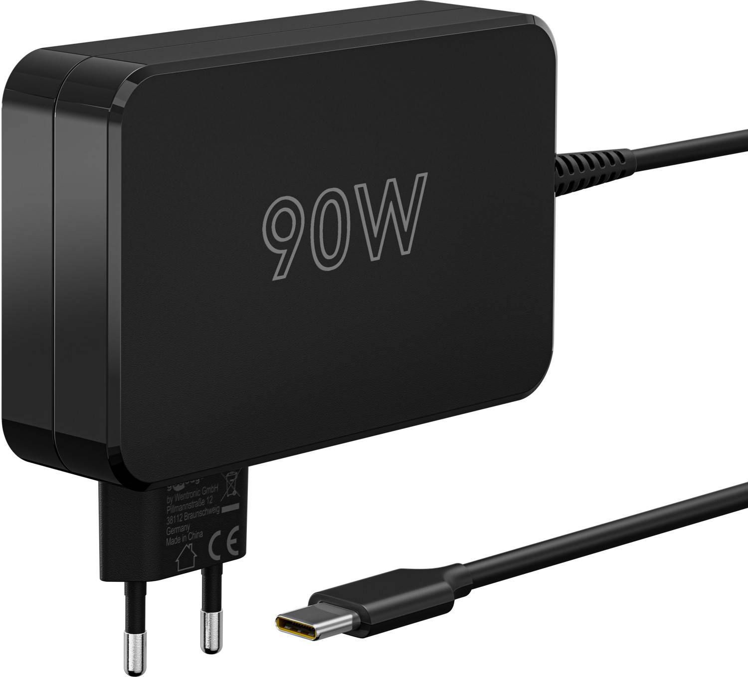 Chargeur USB-C pour tablette, ordinateur portable, par exemple Apple MacBook, Huawei MateBook, 90 W, noir-0