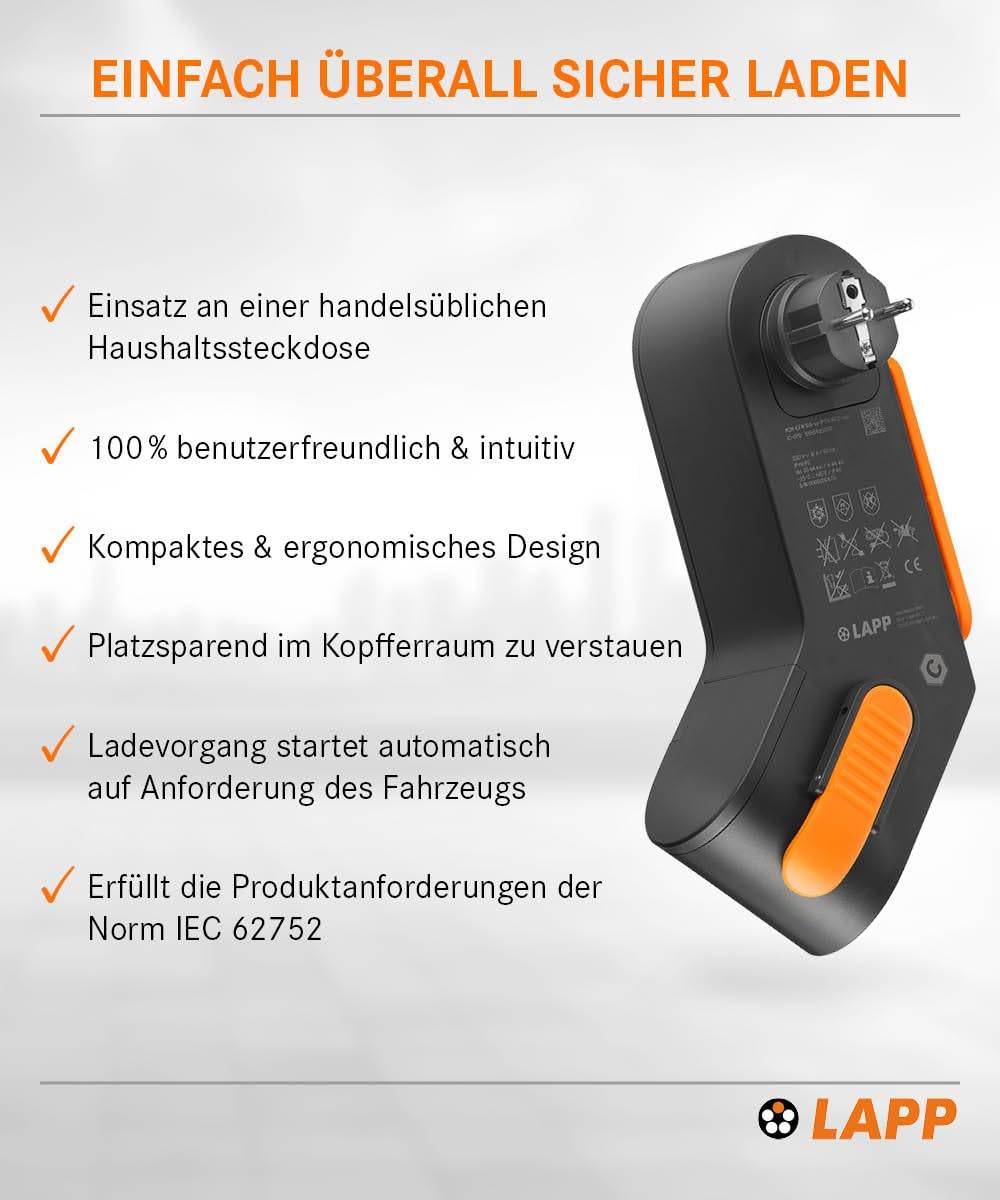 Chargeur LAPP MOBILITY Mobility Dock pour véhicules électriques - jusqu'à 2,3 kW, 10 A, monophasé, pour la recharge...-6