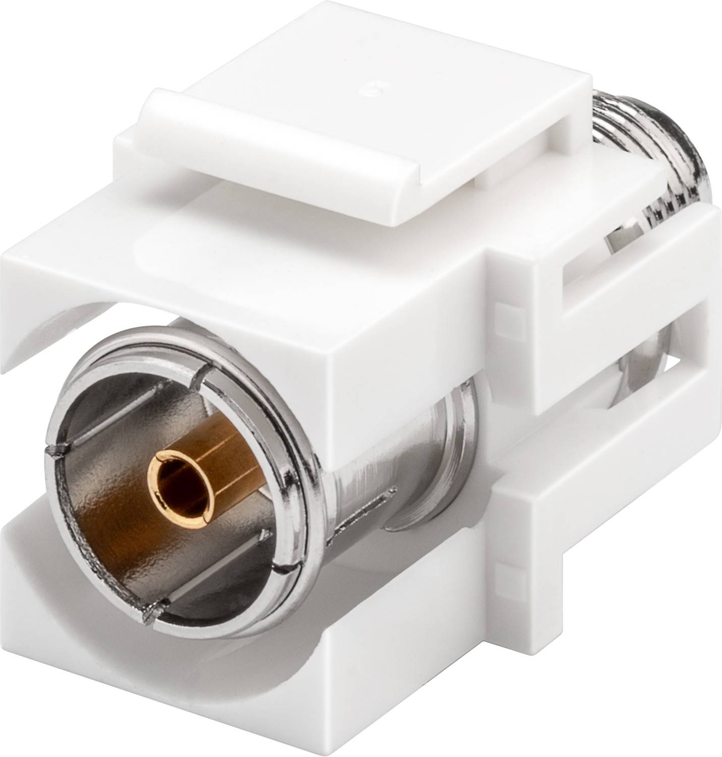 Goobay Keystone Module SAT/Antenne, montage encastré - 18,9 mm de large, prise coaxiale > prise F
