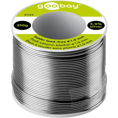 Brasure professionnelle sans plomb Goobay, ø 1,0 mm, 250 g - composition : 3,5 % argent, 0,7 % cuivre, 93,8 % étain,...-0