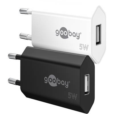 Chargeur USB Goobay (5W) noir - alimentation USB compacte avec connexion 1xUSB-0