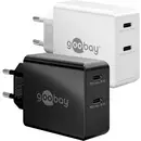 Chargeur rapide Goobay Dual-USB-C™ PD (36 W) blanc - adaptateur de charge avec 2x ports USB-C™ (Power Delivery)