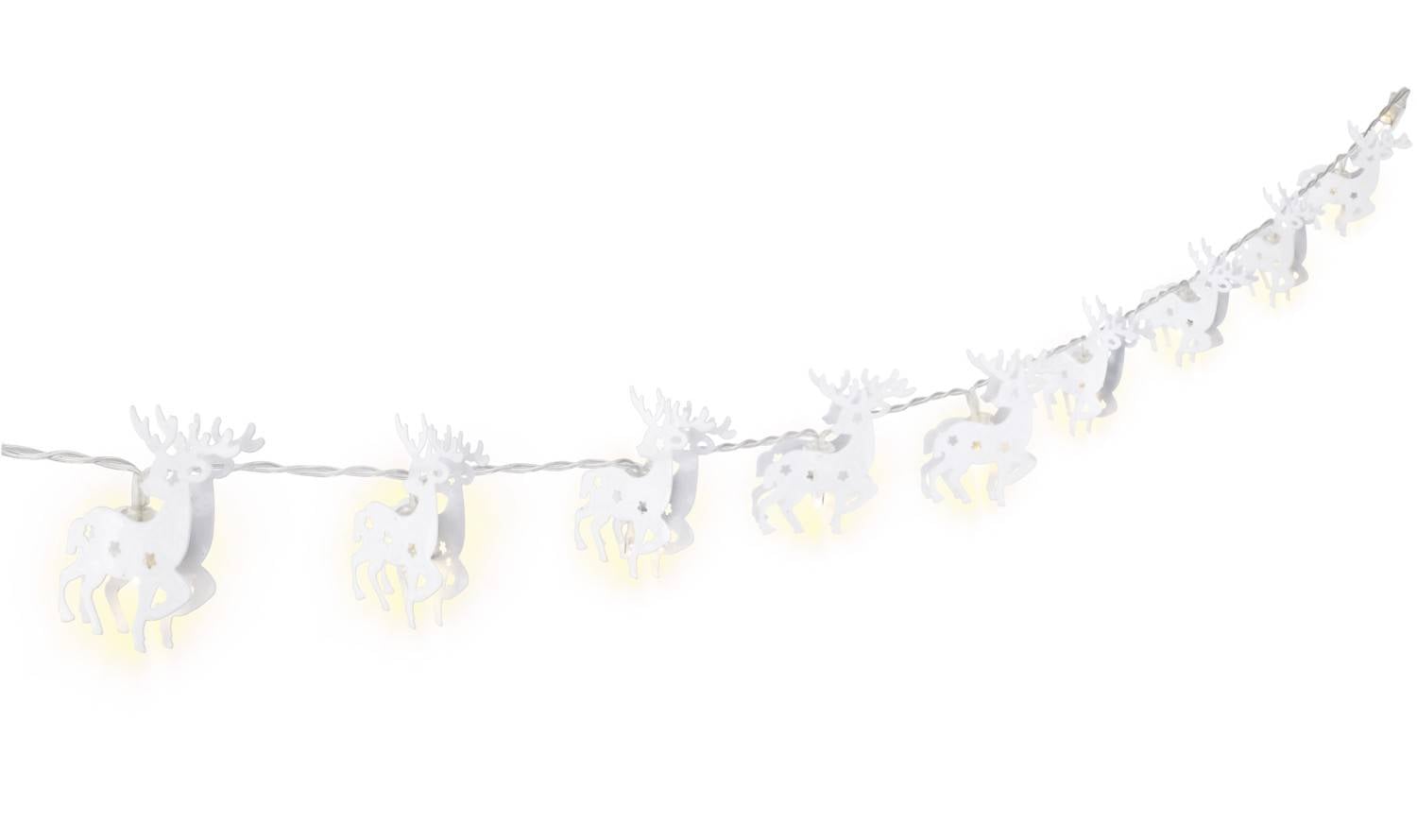 Chaîne lumineuse LED Goobay 10 "Renne", blanc - avec fonction minuterie, blanc chaud (3000 K), à piles-0
