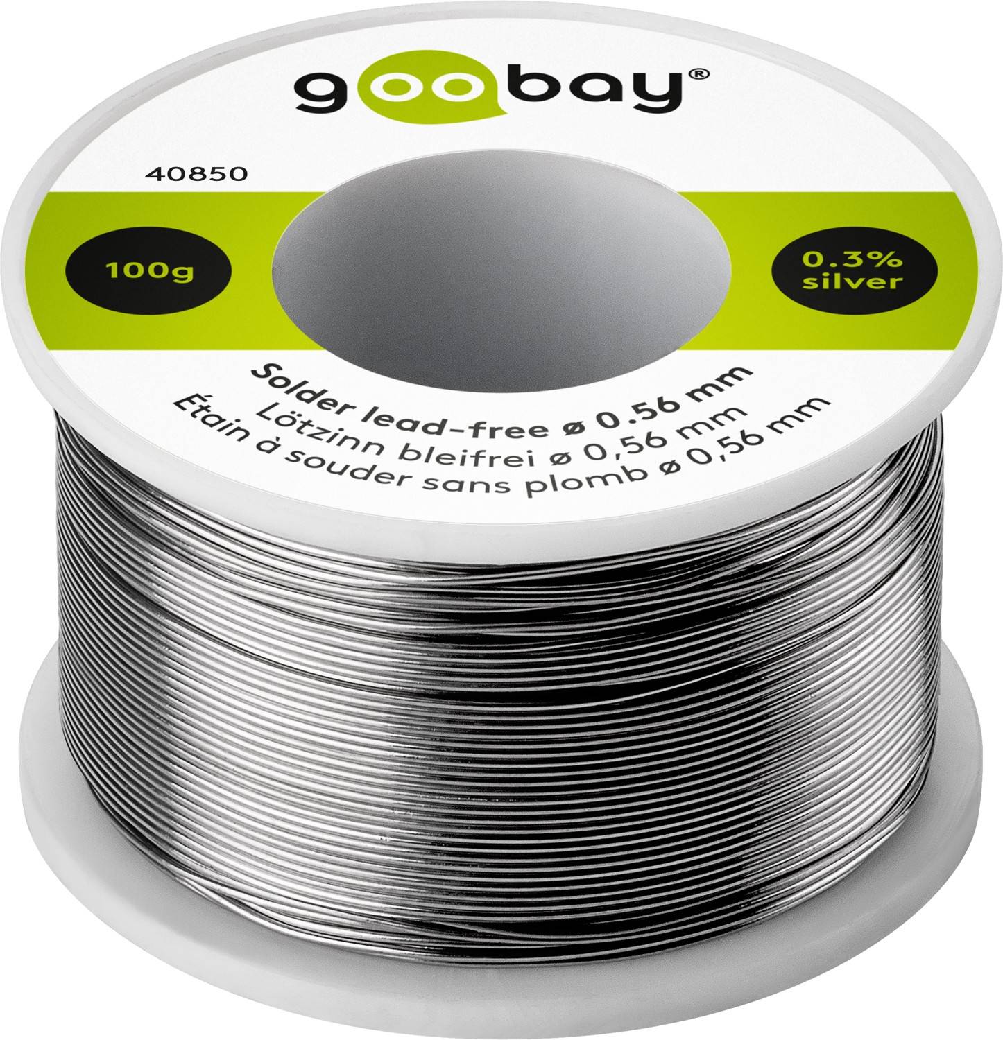 Goobay LZ 0.56mm 100g - bleifrei - Essential Étain à souder bobine Sn99,3Cu0,7 100 g 0.56 mm