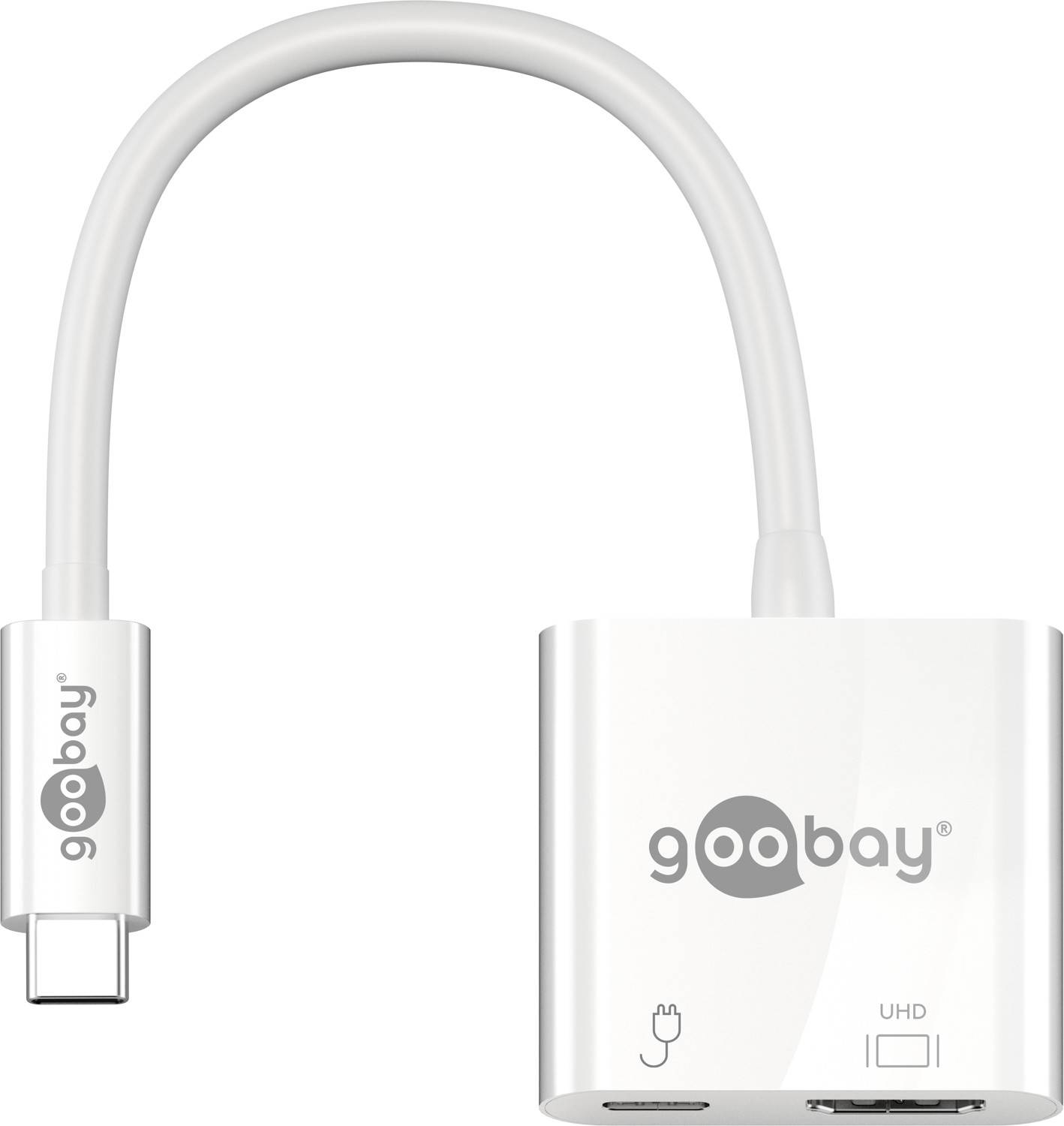 Adaptateur Goobay USB-C™ HDMI 4k60Hz, PD, blanc - ajoute une connexion HDMI™ à un appareil USB-C™-0